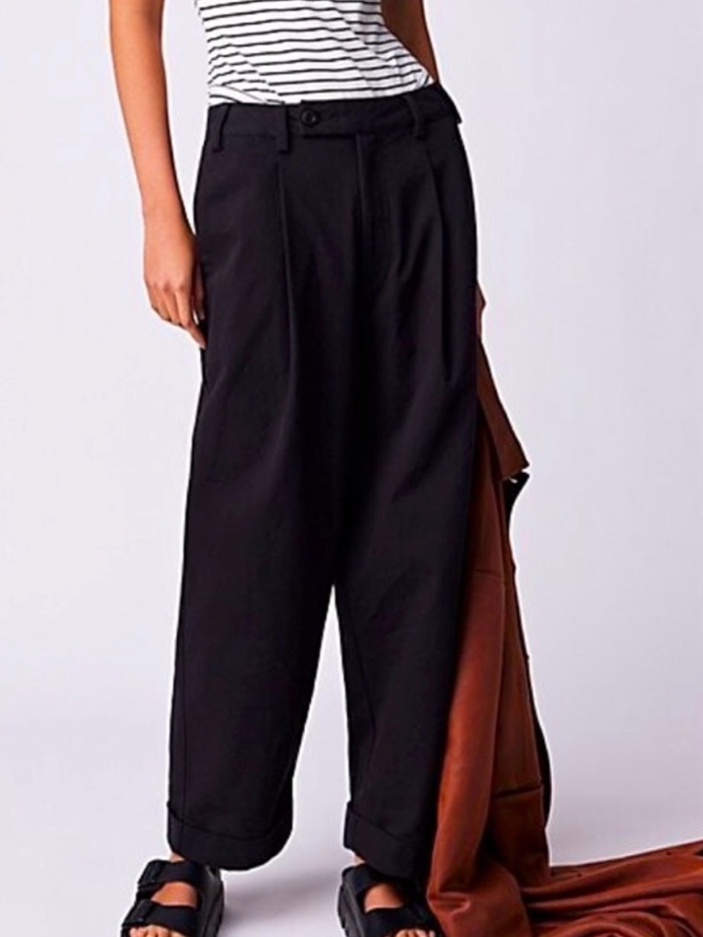 Used- Free People Needed Breaking - Wide-Leg Trousers - Classic Pleated Pants